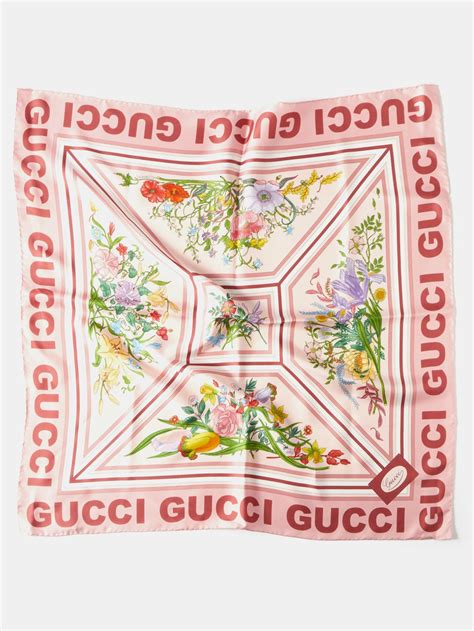 gucci floral and tassel-print silk-faille scarf